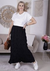 Černá mačkaná sukně/šaty VALEY