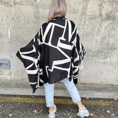 Černo - bílá maxi šála GEOMETRIC STYLE