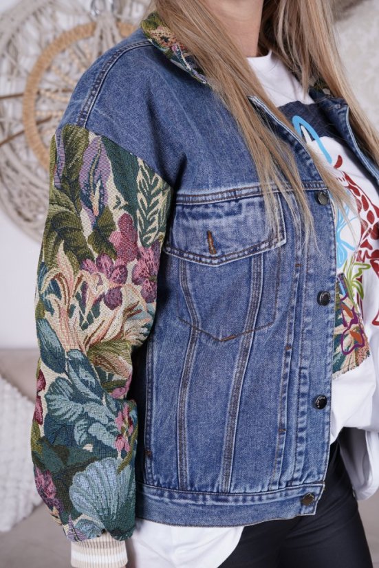 Modrá kombinovaná džínová bunda FOREST DENIM