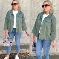 Khaki džínová oversize bunda DUNCANS