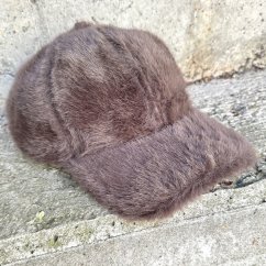 Čokoládově hnědá kožešinová kšiltovka LUX FUR