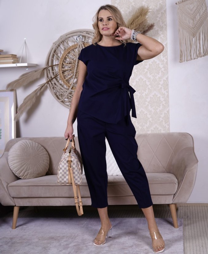 Tmavě modrá trendy souprava ELEGANT CHIC