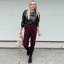 Burgundy červené elastické trendy kalhoty LUX ALORA