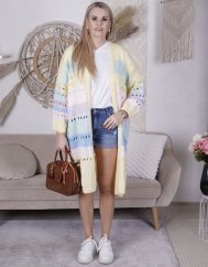 Světle žlutý maxi kardigan VIBES PASTEL
