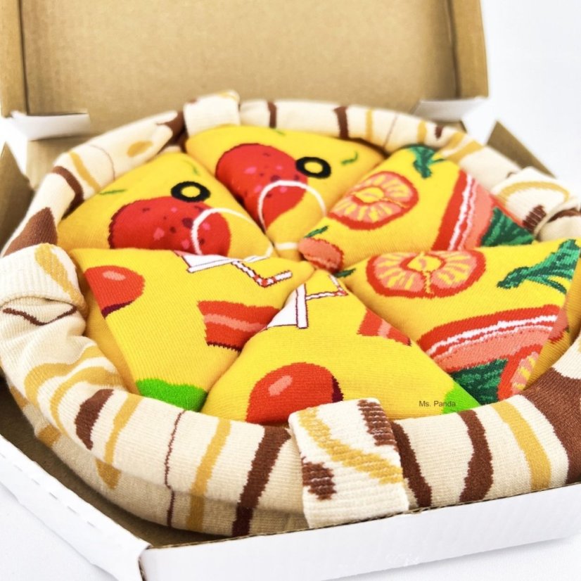 Velká dárková sada 4 páry ponožek PIZZA SET 36-41