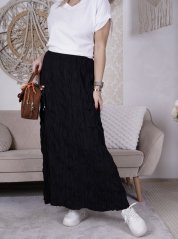 Černá mačkaná sukně/šaty VALEY