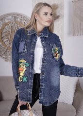 Modrá džínová košile/bunda ART EDITION FLY FANTASTIC