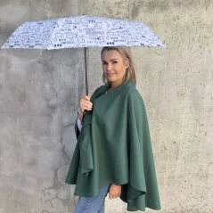 Bílý skládací deštník s nápisy FEELING