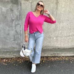 Růžový basic svetřík SELAVI