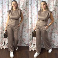 Mokka hnědá elegantní souprava VEROSE