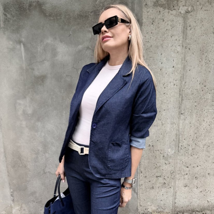 Tmavě modré džínové sako MONACO DENIM