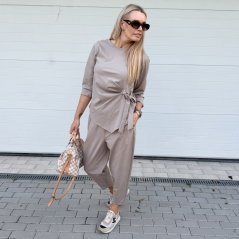 Mokka hnědá trendy souprava ELEGANT CHIC LONG