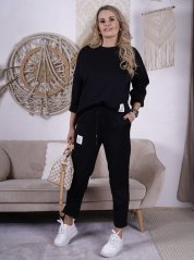 Černá fashion souprava z máslového materiálu PAMMY