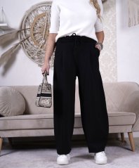 Černé trendy balónové kalhoty ROUGE