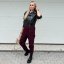Burgundy červené elastické trendy kalhoty LUX ALORA