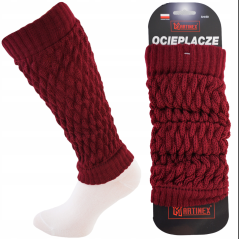 Burgundy červené vlněné zateplené návleky INTENSO