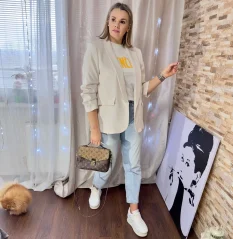 Světle béžové klasické sako RUNWAY