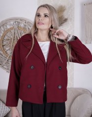 Burgundy červený flaušový kabátek MONTEA