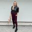 Burgundy červené elastické trendy kalhoty LUX ALORA