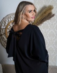 Černé jednoduché šaty SERENETY BOW