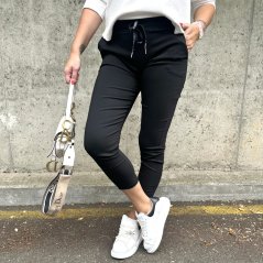 Černé elastické kalhoty HARWI