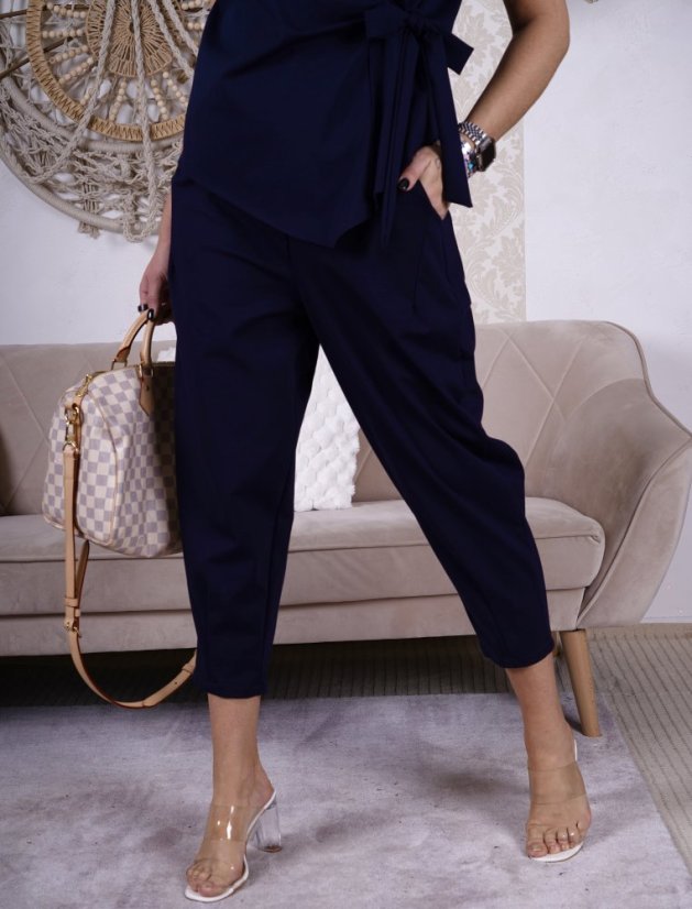 Tmavě modrá trendy souprava ELEGANT CHIC