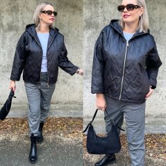 Černá přechodová oversize bunda QUILTY