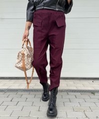 Burgundy červené elastické trendy kalhoty LUX ALORA