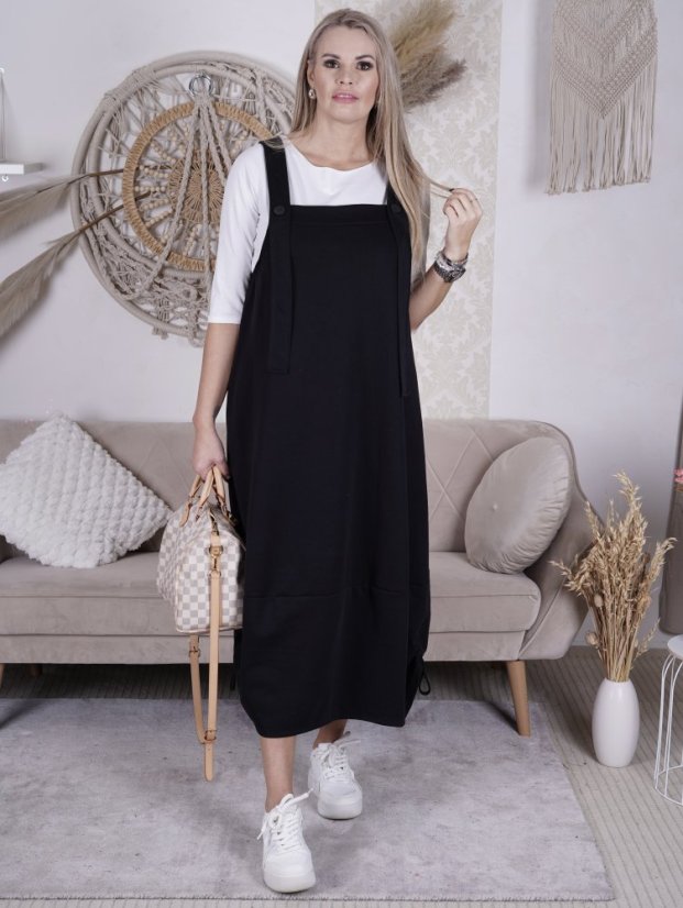 Černá dlouhá trendy šatovka VALENTIA