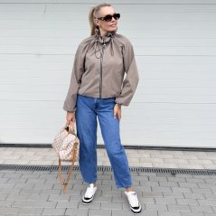 Mokka hnědá šusťáková bunda LUX AVENUE