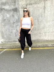 Černé letní kalhoty SELF