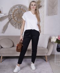 Černé jednoduché basic kalhoty z máslového materiálu SOFTYS