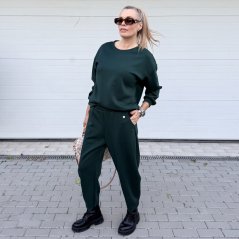 Smaragdově zelená stylová souprava z máslového materiálu LOUNGE