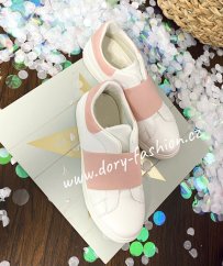 Bílo-růžové slip-on tenisky DANNO