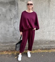 Burgundy červená trendy souprava LUX SORAYA