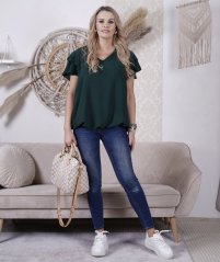 Smaragdově zelená halenka SASSY