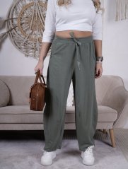 Khaki trendy balónové kalhoty ELARA LUX