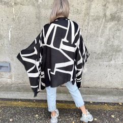 Černo - bílá maxi šála GEOMETRIC STYLE