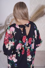 Černé šaty s květy SERENETY BOTANIC
