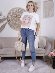 Bílé tričko s potiskem PERFUME ICON