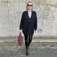 Černý kardigan s knoflíkem LEONES