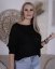 Černý svetřík netopýřího střihu s mašlí na zádech BELLA BOW
