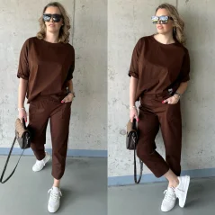 Čokoládově hnědá fashion souprava NATURE