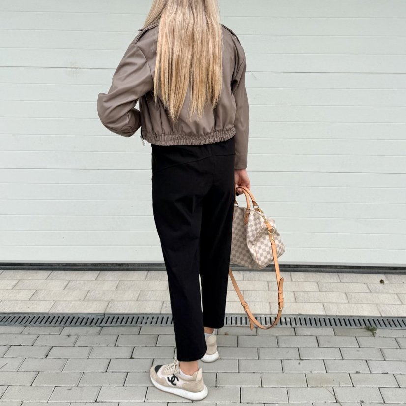 Černé elastické trendy kalhoty LUX ALORA