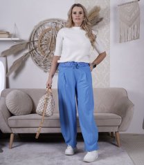 Nebesky modré trendy balónové kalhoty ROUGE