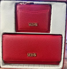 Červená dámská sada peněženka + pouzdro Coveri Collection RED