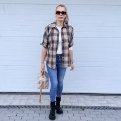 Čokoládově hnědá karovaná košile WESTERN