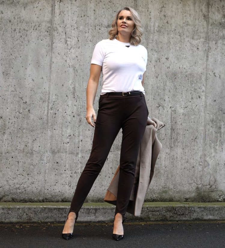 Čokoládově hnědé trendy kaliopky s páskem LUX CALLIOPE