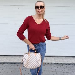 Jahodově červený basic svetřík SELAVI