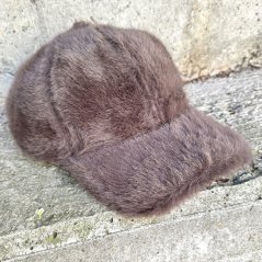 Čokoládově hnědá kožešinová kšiltovka LUX FUR